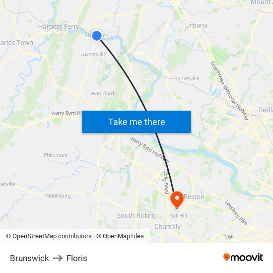 Brunswick to Floris map