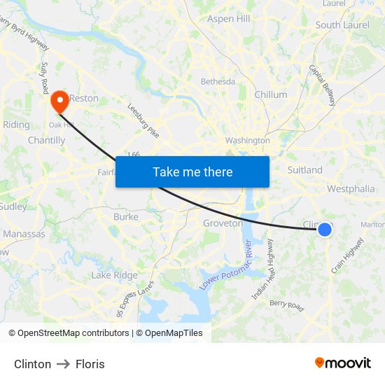 Clinton to Floris map