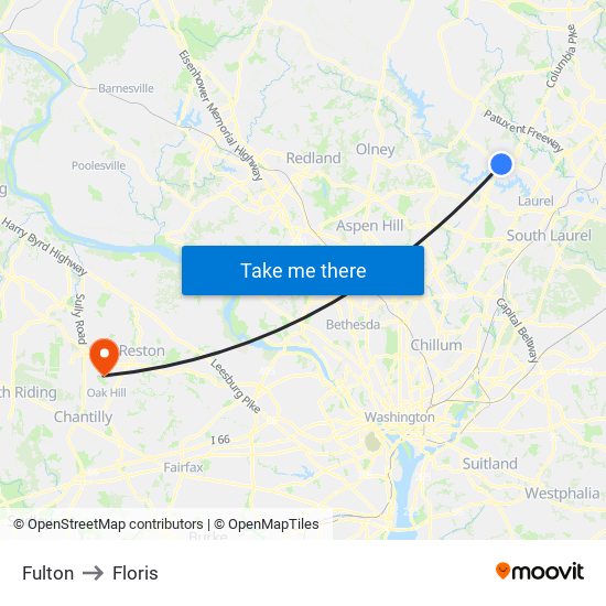 Fulton to Floris map