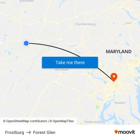 Frostburg to Forest Glen map