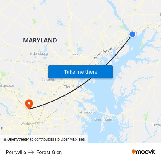 Perryville to Forest Glen map