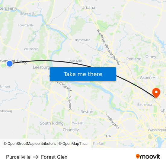 Purcellville to Forest Glen map