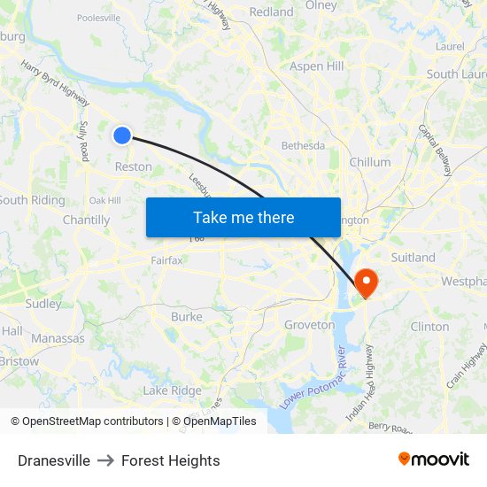 Dranesville to Forest Heights map