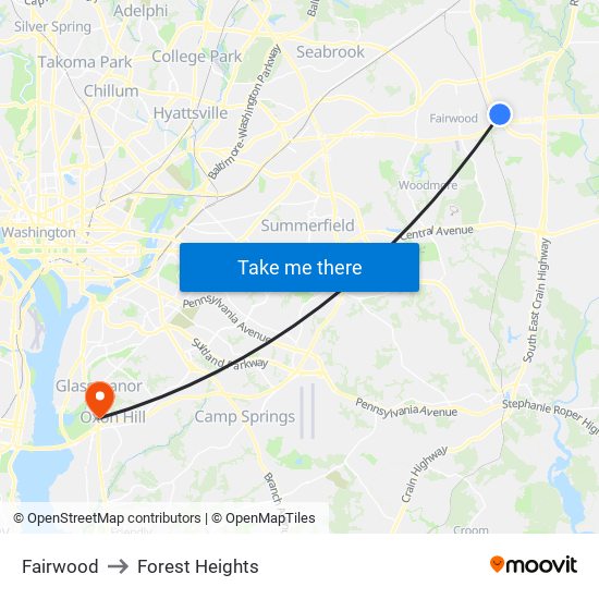 Fairwood to Forest Heights map