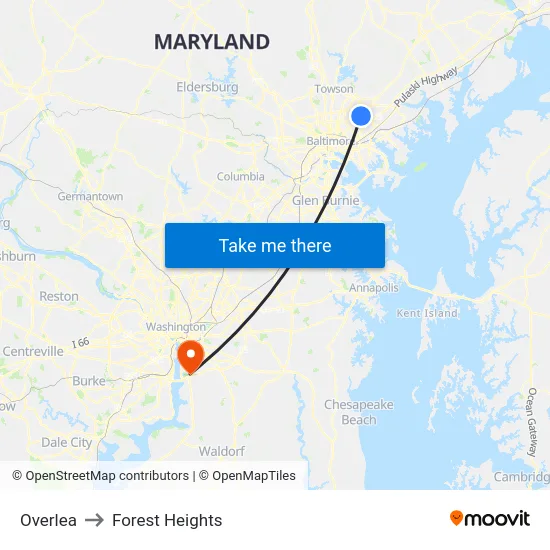 Overlea to Forest Heights map