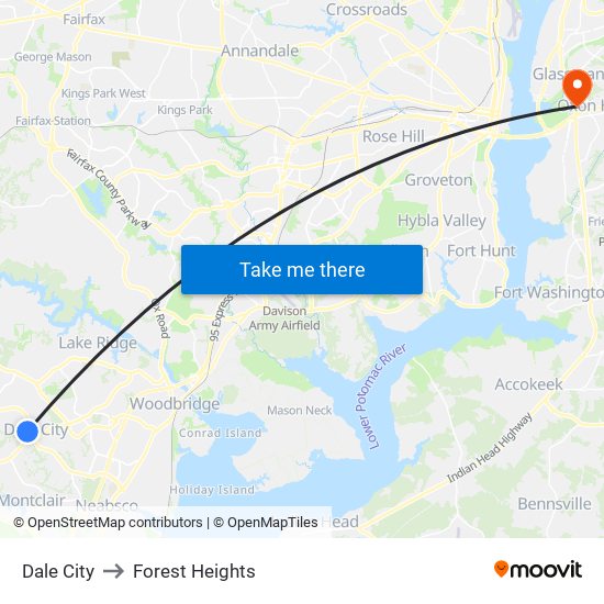 Dale City to Forest Heights map