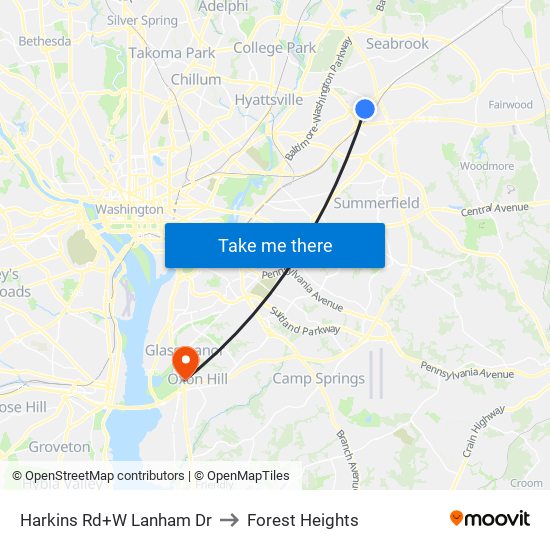 Harkins Rd+W Lanham Dr to Forest Heights map