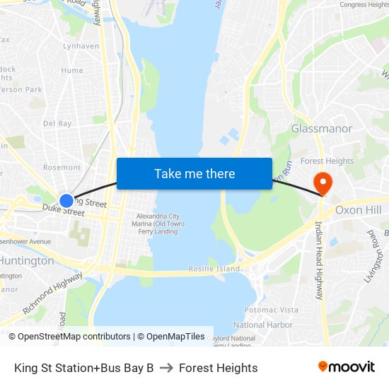 King Street-Old Town+Bay B to Forest Heights map