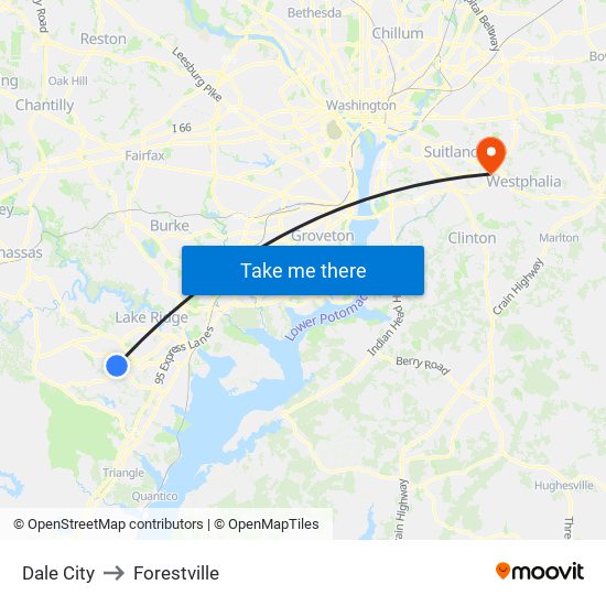 Dale City to Forestville map