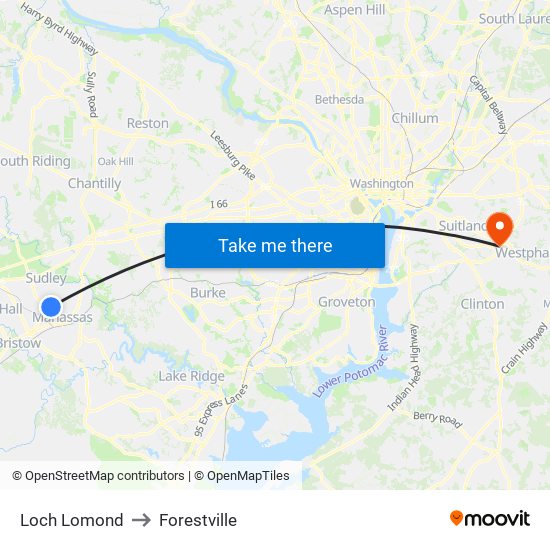 Loch Lomond to Forestville map