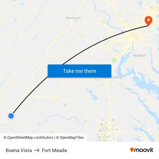 Buena Vista to Fort Meade map