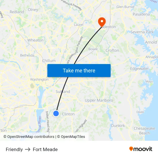 Friendly to Fort Meade map