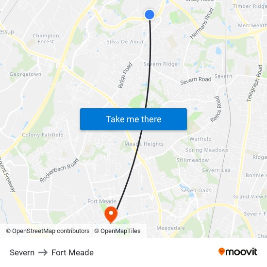 Severn to Fort Meade map