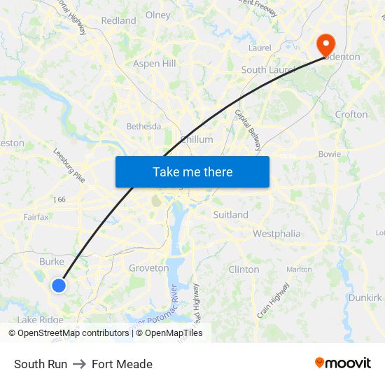 South Run to Fort Meade map