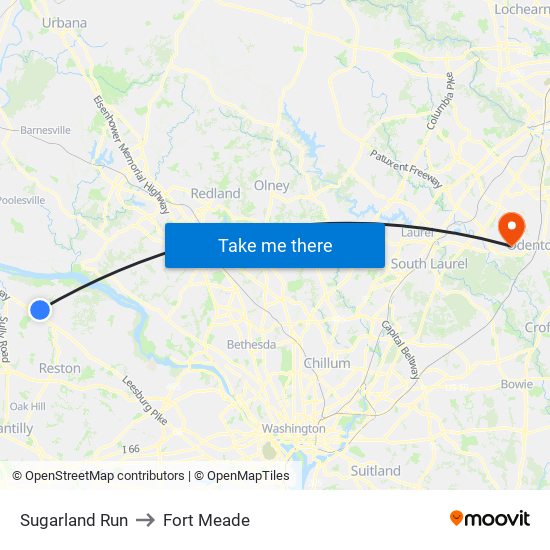 Sugarland Run to Fort Meade map