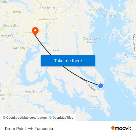 Drum Point to Franconia map