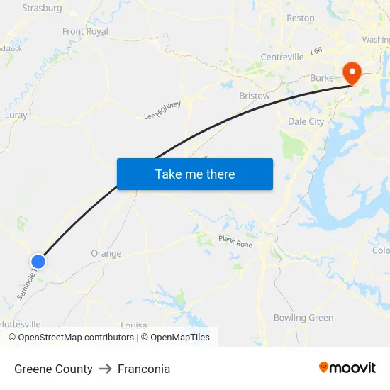 Greene County to Franconia map
