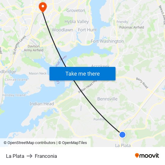 La Plata to Franconia map