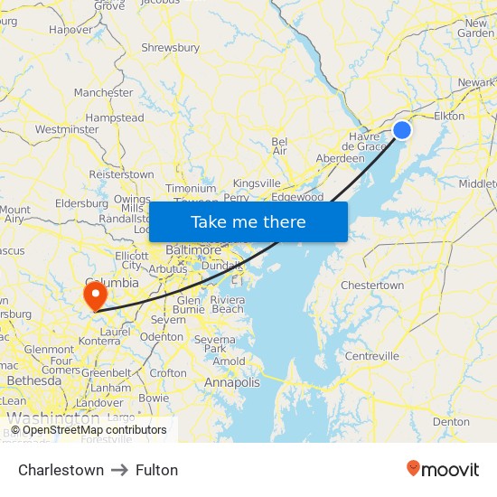 Charlestown to Fulton map