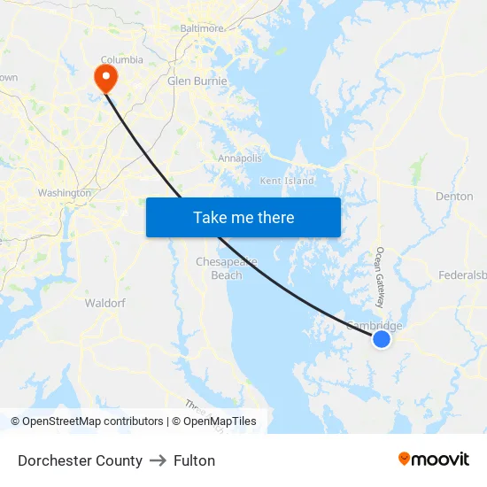 Dorchester County to Fulton map