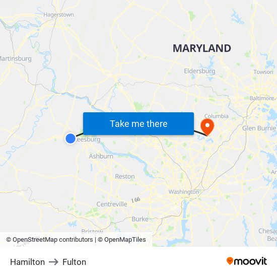 Hamilton to Fulton map