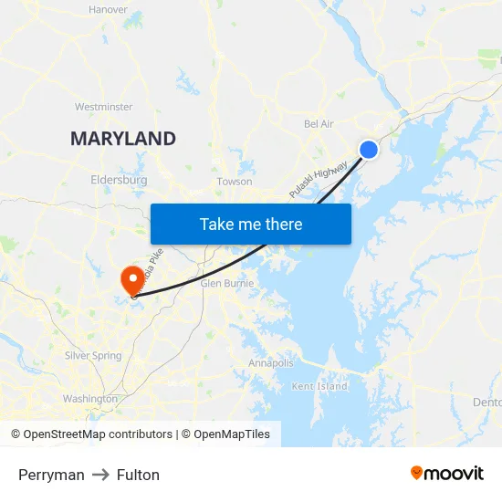 Perryman to Fulton map