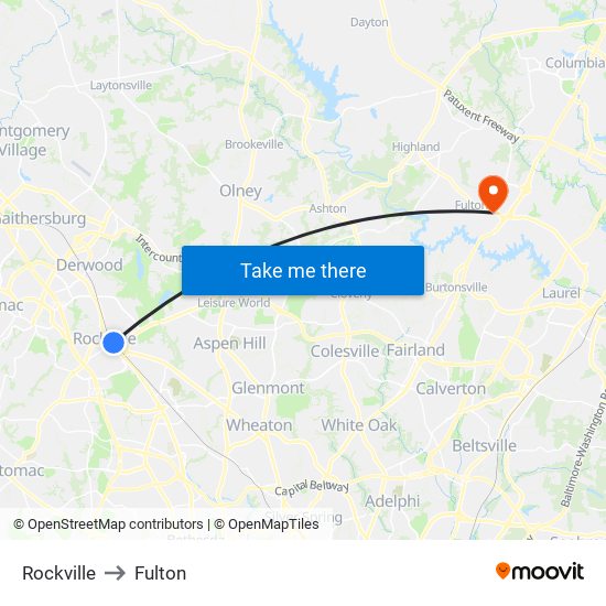 Rockville to Fulton map