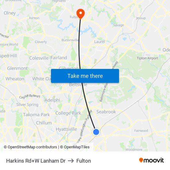 Harkins Rd+W Lanham Dr to Fulton map