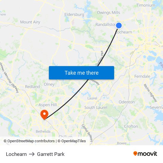 Lochearn to Garrett Park map