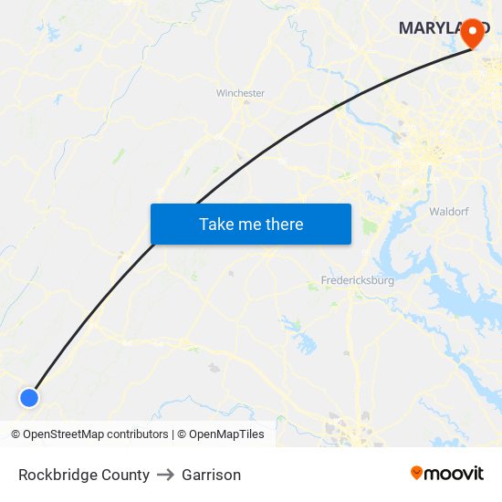 Rockbridge County to Garrison map
