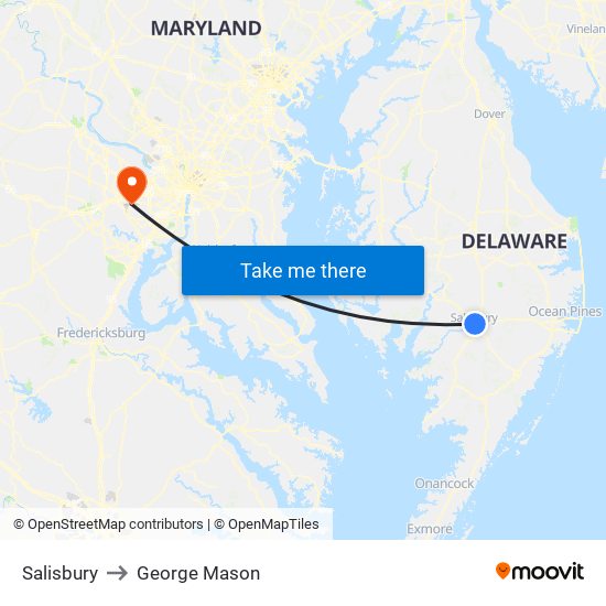Salisbury to George Mason map