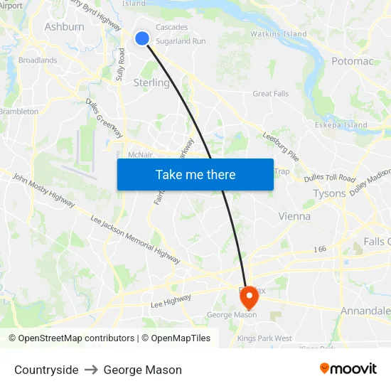 Countryside to George Mason map