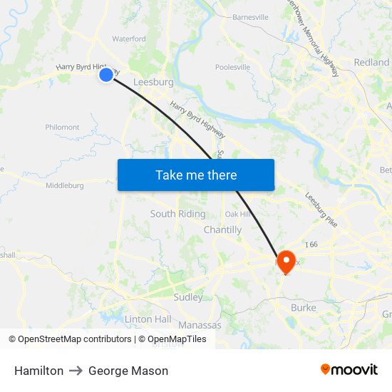 Hamilton to George Mason map