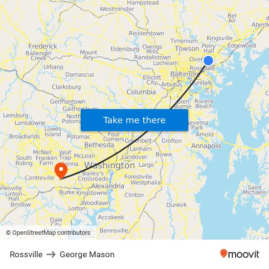 Rossville to George Mason map