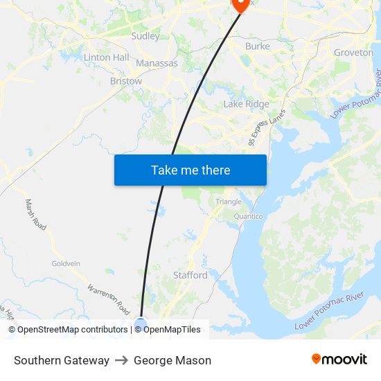Southern Gateway to George Mason map