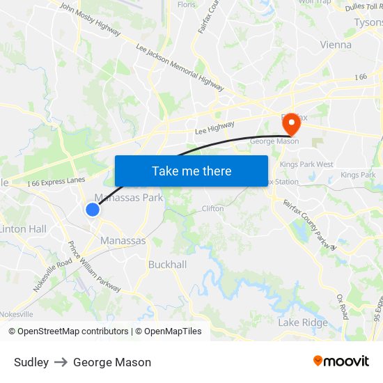 Sudley to George Mason map