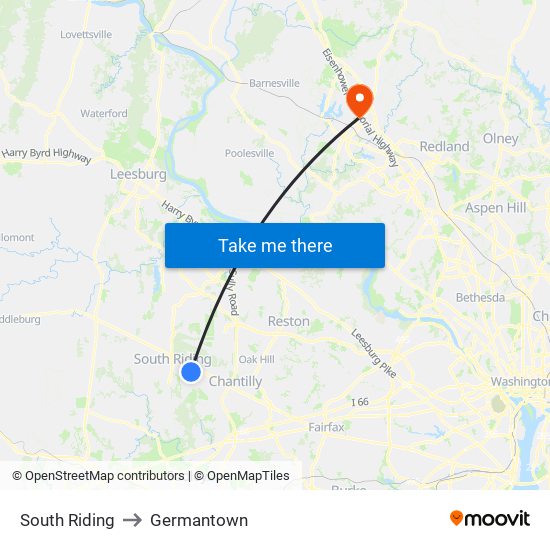 South Riding to Germantown map