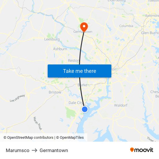 Marumsco to Germantown map