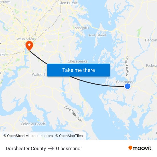 Dorchester County to Glassmanor map