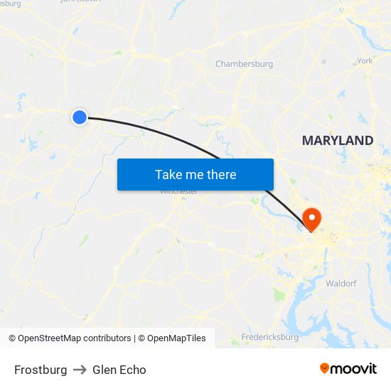 Frostburg to Glen Echo map