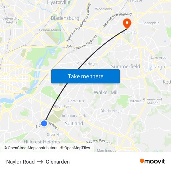 Naylor Road to Glenarden map