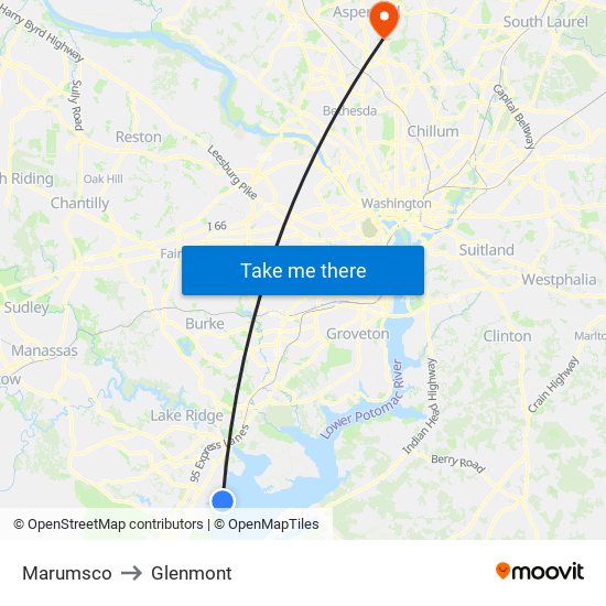 Marumsco to Glenmont map