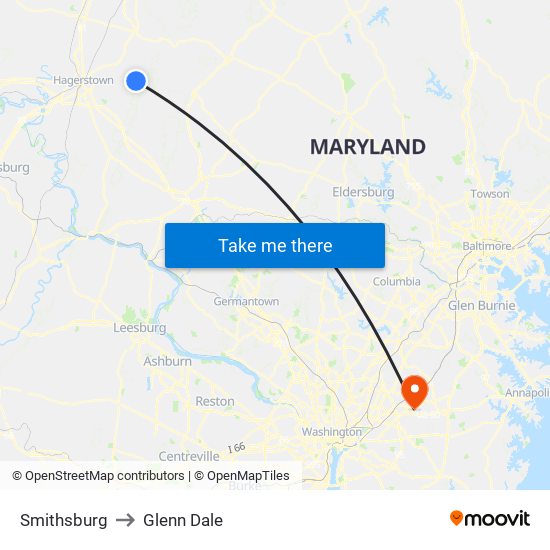 Smithsburg to Glenn Dale map