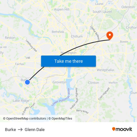 Burke to Glenn Dale map