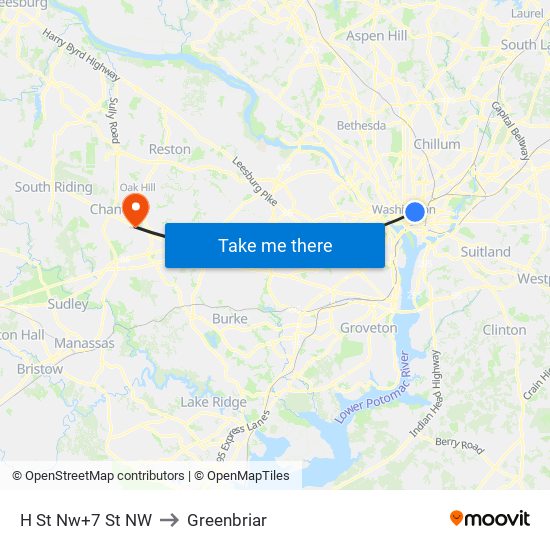 H St Nw+7 St NW to Greenbriar map