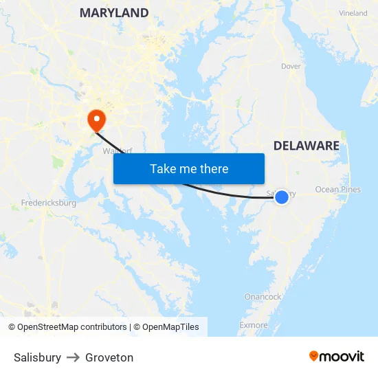 Salisbury to Groveton map