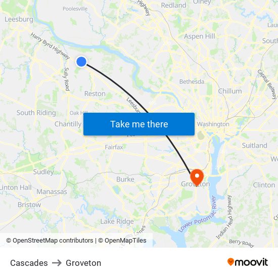 Cascades to Groveton map