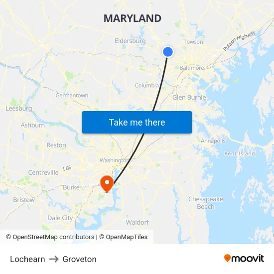 Lochearn to Groveton map