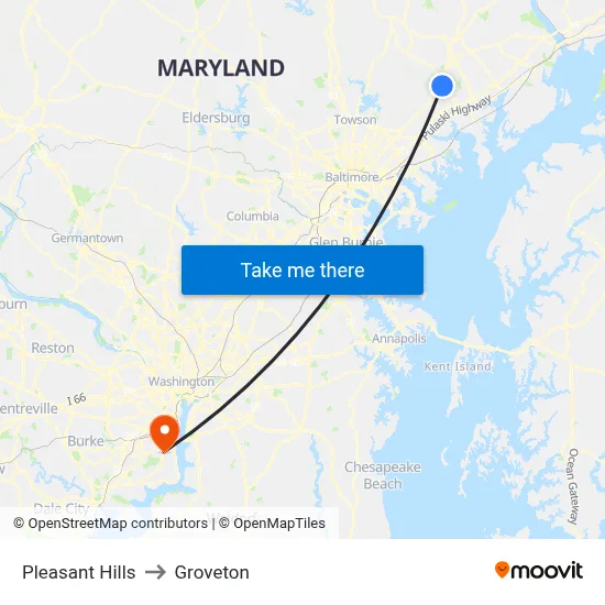 Pleasant Hills to Groveton map