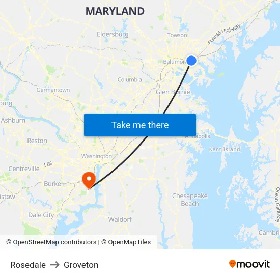 Rosedale to Groveton map